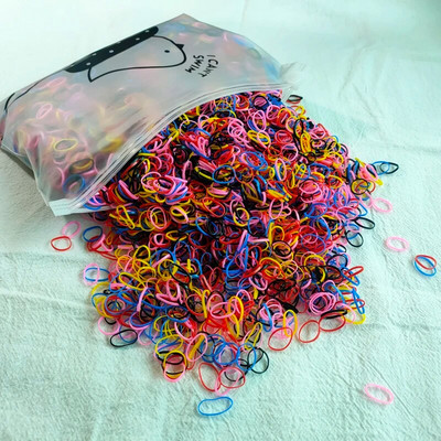 500 buc pentru fete, benzi de cauciuc colorate de unică folosință, benzi elastice pentru păr, bentiță pentru copii, benzi pentru suport pentru coadă de cal, accesorii pentru păr pentru copii