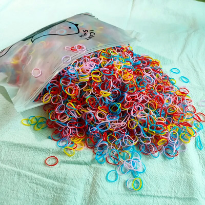 500 buc pentru fete, benzi de cauciuc colorate de unică folosință, benzi elastice pentru păr, bentiță pentru copii, benzi pentru suport pentru coadă de cal, accesorii pentru păr pentru copii