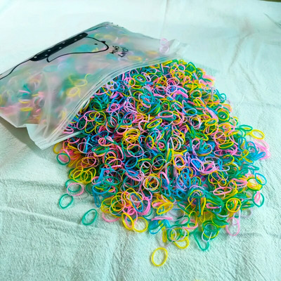 500 buc pentru fete, benzi de cauciuc colorate de unică folosință, benzi elastice pentru păr, bentiță pentru copii, benzi pentru suport pentru coadă de cal, accesorii pentru păr pentru copii
