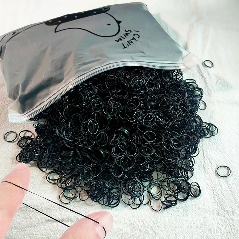 500 tk Tüdrukutele Värvilised ühekordsed kummipaelad Elastsed juuksepaelad Peapaelad Laste hobusesabahoidjapaelad Laste Juukseaksessuaarid