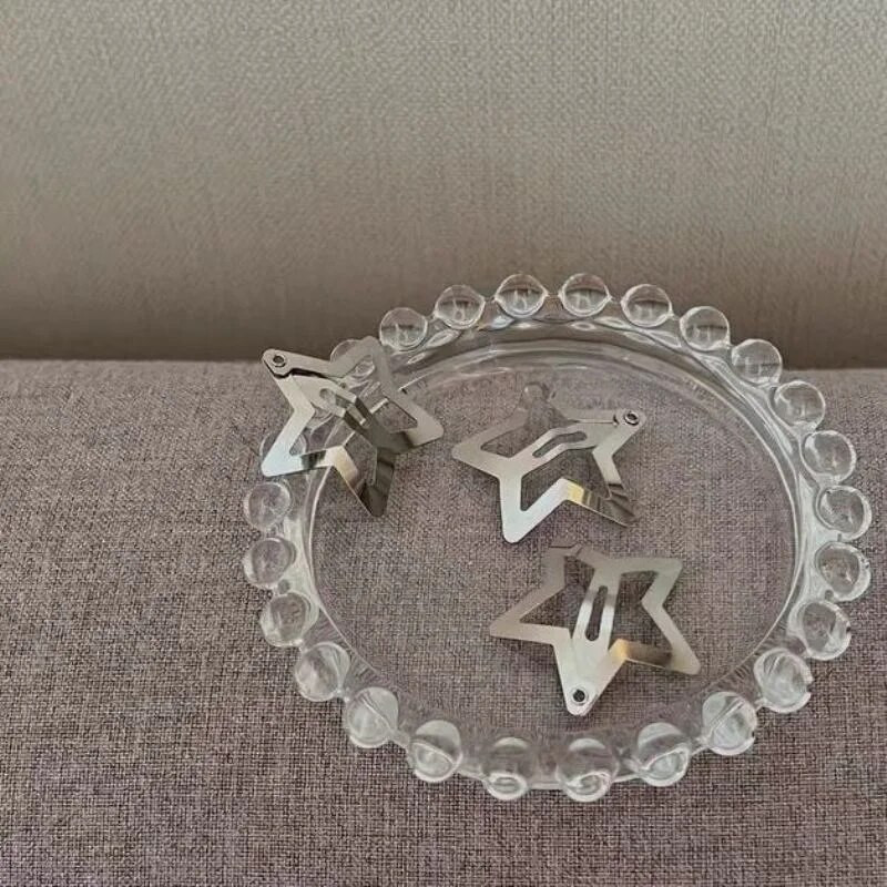 10-50 бр. Сребърна звезда BB щипки за коса Момичета Y2K Сладки шноли със звезди Дамски обикновени метални щипки за глава Аксесоари за коса Бижута