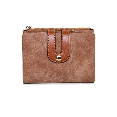 Sieviešu maki Rfid mazs divkāršs ādas maks Sieviešu mini monētu maciņš ar rāvējslēdzēju, ID kartes kabata, Carteras Para Mujer Portfel