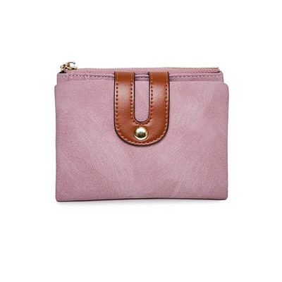 Sieviešu maki Rfid mazs divkāršs ādas maks Sieviešu mini monētu maciņš ar rāvējslēdzēju, ID kartes kabata, Carteras Para Mujer Portfel