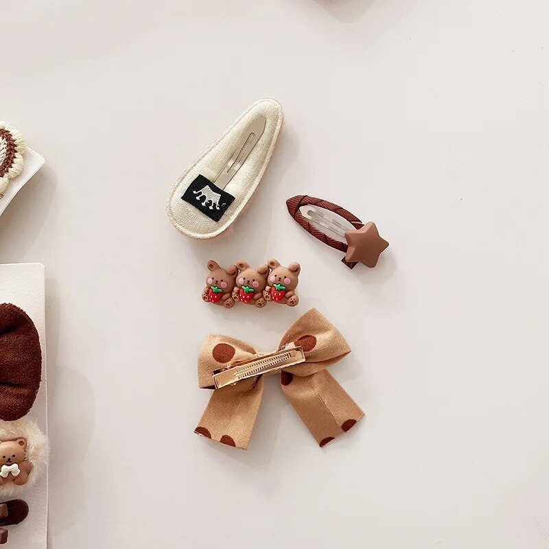 4Gb/komplekts Kafijas krāsa Karikatūra Princeses Matu sprādzes Bērni Meitenes Bērni Matu Sprādzes Barretes Aksesuāri Matu sprādzes Galvassegas Galvassegas