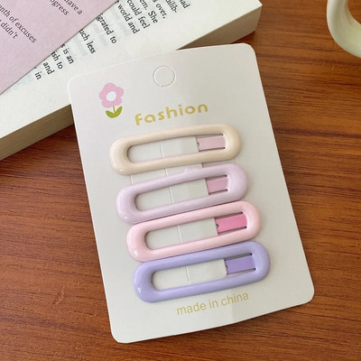 4GAB/partija Baby Solid Matu Spraudītes Zvaigznīte Truši Lācis Matadatas meitenēm Bērniem Piena Tēja Krāsa Ģeometriskas Spraudītes Jauki matu aksesuāri