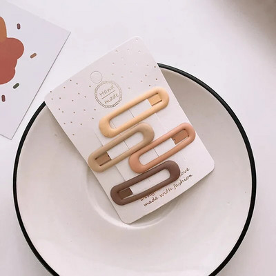 4GAB/partija Baby Solid Matu Spraudītes Zvaigznīte Truši Lācis Matadatas meitenēm Bērniem Piena Tēja Krāsa Ģeometriskas Spraudītes Jauki matu aksesuāri