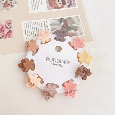 Jauni 10 gab. Luksusa matēta plastmasas mini matu spīles, saspraudes Krabju mazuļiem Gilrs Sweet Small Hairpin Barrettes Galvassegas Modes aksesuāri