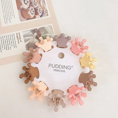 Jauni 10 gab. Luksusa matēta plastmasas mini matu spīles, saspraudes Krabju mazuļiem Gilrs Sweet Small Hairpin Barrettes Galvassegas Modes aksesuāri