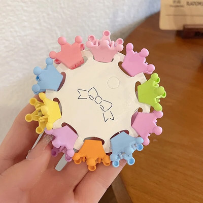 Jauni 10 gab. Luksusa matēta plastmasas mini matu spīles, saspraudes Krabju mazuļiem Gilrs Sweet Small Hairpin Barrettes Galvassegas Modes aksesuāri