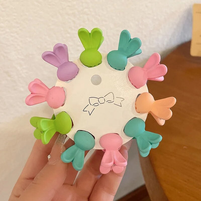 Jauni 10 gab. Luksusa matēta plastmasas mini matu spīles, saspraudes Krabju mazuļiem Gilrs Sweet Small Hairpin Barrettes Galvassegas Modes aksesuāri