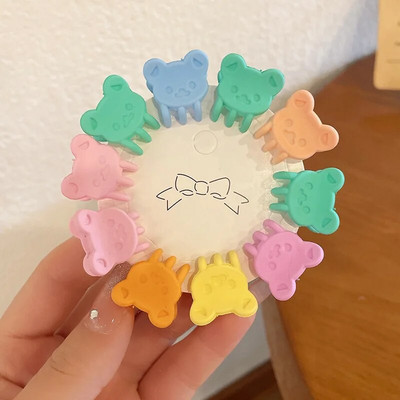 Jauni 10 gab. Luksusa matēta plastmasas mini matu spīles, saspraudes Krabju mazuļiem Gilrs Sweet Small Hairpin Barrettes Galvassegas Modes aksesuāri