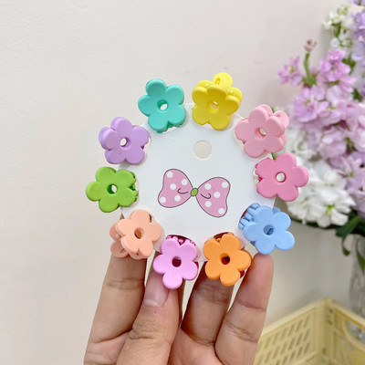 Jauni 10 gab. Luksusa matēta plastmasas mini matu spīles, saspraudes Krabju mazuļiem Gilrs Sweet Small Hairpin Barrettes Galvassegas Modes aksesuāri