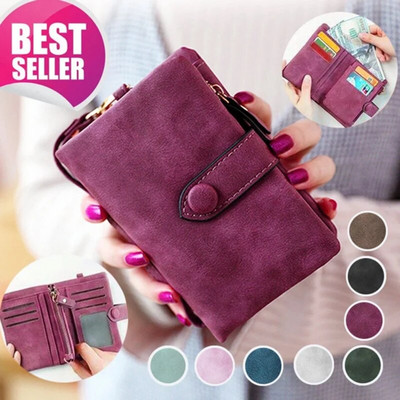 Кошелек Chic Tri-fold Wallet Women Short Wallet Korean Style Buckle Multi-slot Purse Кошелек Женски Кожаный Carteras Para Mujer