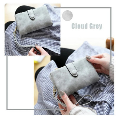 Кошелек Chic Tri-fold Wallet Women Short Wallet Korean Style Buckle Multi-slot Purse Кошелек Женски Кожаный Carteras Para Mujer