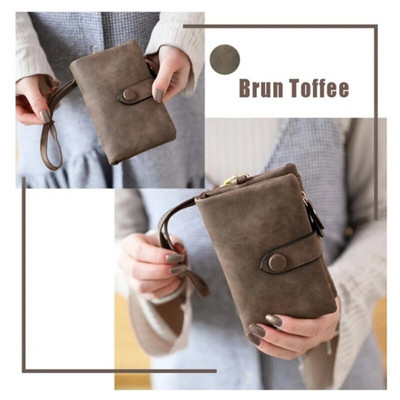 Кошелек Chic Tri-fold Wallet Women Short Wallet Korean Style Buckle Multi-slot Purse Кошелек Женски Кожаный Carteras Para Mujer