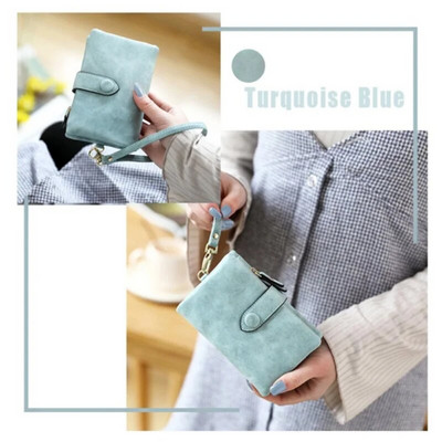 Кошелек Chic Tri-fold Wallet Women Short Wallet Korean Style Buckle Multi-slot Purse Кошелек Женски Кожаный Carteras Para Mujer