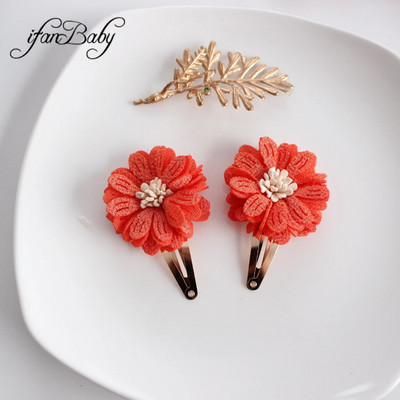 Fashion Flower BB matu sprādzes ar adatām galvassegas mazuļiem bērniem meiteņu matu aksesuāri 2 gab/komplekts