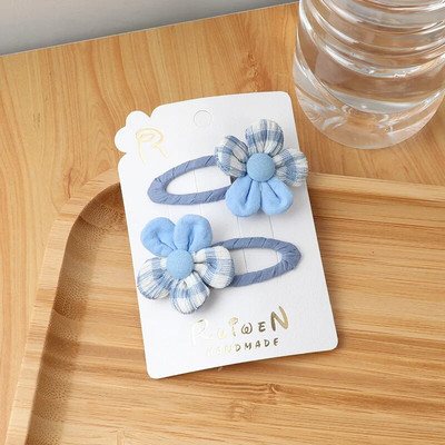 2Gb Bow Ziedi Matu sprādze Meitene Jauki Matu lentes Matu Aksesuāri Ar rokām darināts audums Galvassegas Matadatas Karikatūra Matadata Galvassega Dāvana