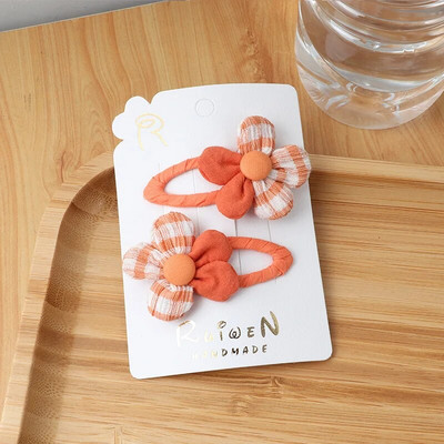 2Gb Bow Ziedi Matu sprādze Meitene Jauki Matu lentes Matu Aksesuāri Ar rokām darināts audums Galvassegas Matadatas Karikatūra Matadata Galvassega Dāvana