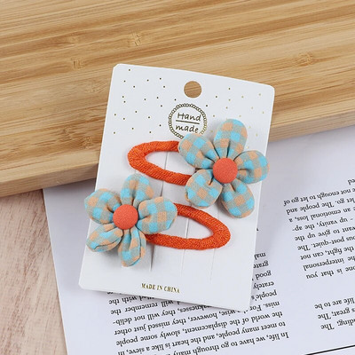 2Gb Bow Ziedi Matu sprādze Meitene Jauki Matu lentes Matu Aksesuāri Ar rokām darināts audums Galvassegas Matadatas Karikatūra Matadata Galvassega Dāvana