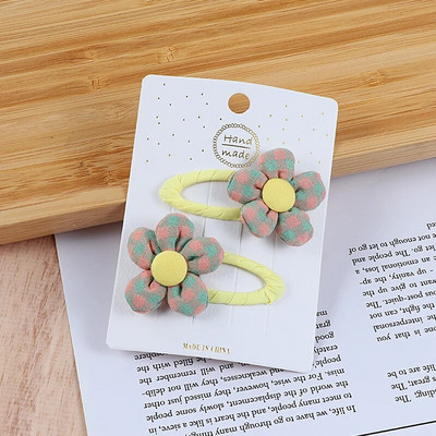 2Gb Bow Ziedi Matu sprādze Meitene Jauki Matu lentes Matu Aksesuāri Ar rokām darināts audums Galvassegas Matadatas Karikatūra Matadata Galvassega Dāvana