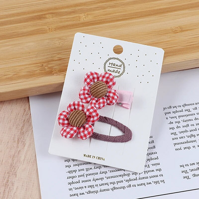 2Gb Bow Ziedi Matu sprādze Meitene Jauki Matu lentes Matu Aksesuāri Ar rokām darināts audums Galvassegas Matadatas Karikatūra Matadata Galvassega Dāvana