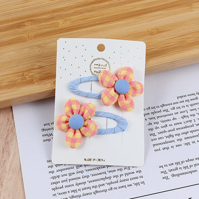 2Gb Bow Ziedi Matu sprādze Meitene Jauki Matu lentes Matu Aksesuāri Ar rokām darināts audums Galvassegas Matadatas Karikatūra Matadata Galvassega Dāvana