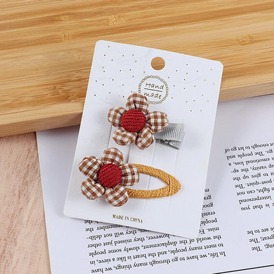 2Gb Bow Ziedi Matu sprādze Meitene Jauki Matu lentes Matu Aksesuāri Ar rokām darināts audums Galvassegas Matadatas Karikatūra Matadata Galvassega Dāvana