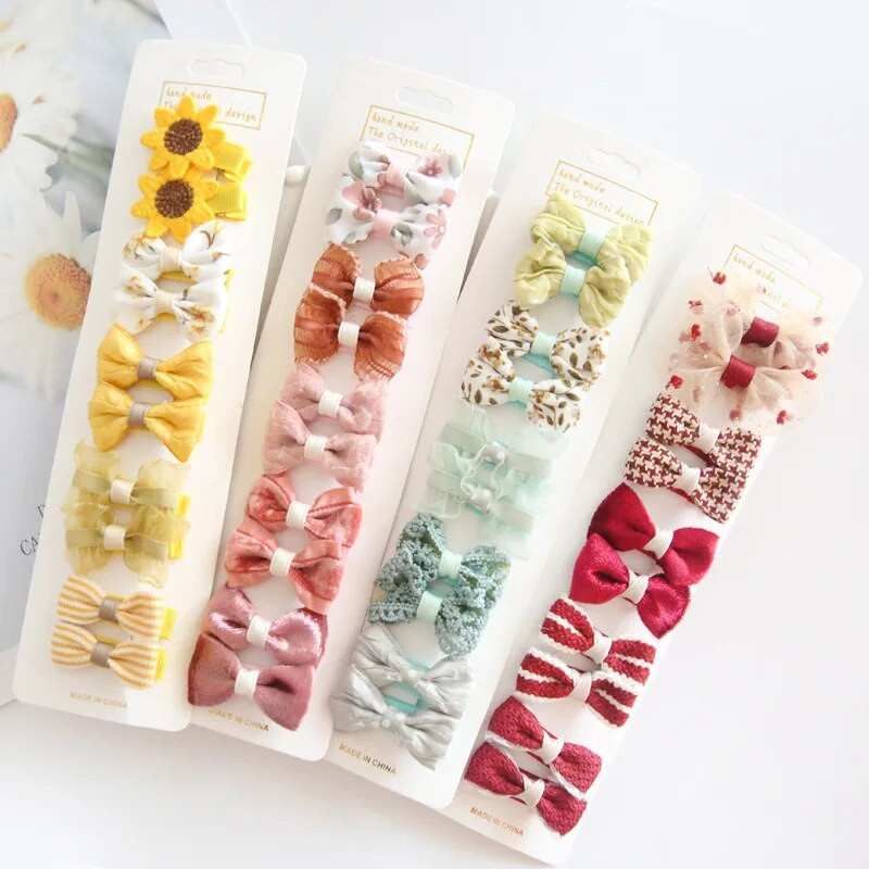 10 τμχ/Σετ Κλιπ μωρών για μωρά Αξεσουάρ για μωρό κεφαλόδεσμο Cross Kid Hair Clip Cotton Girl Hair Clip Baby Barrettes Hair Accessories