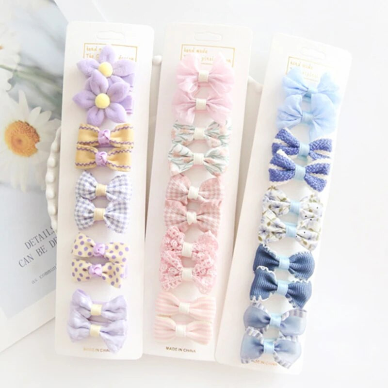 10 τμχ/Σετ Κλιπ μωρών για μωρά Αξεσουάρ για μωρό κεφαλόδεσμο Cross Kid Hair Clip Cotton Girl Hair Clip Baby Barrettes Hair Accessories