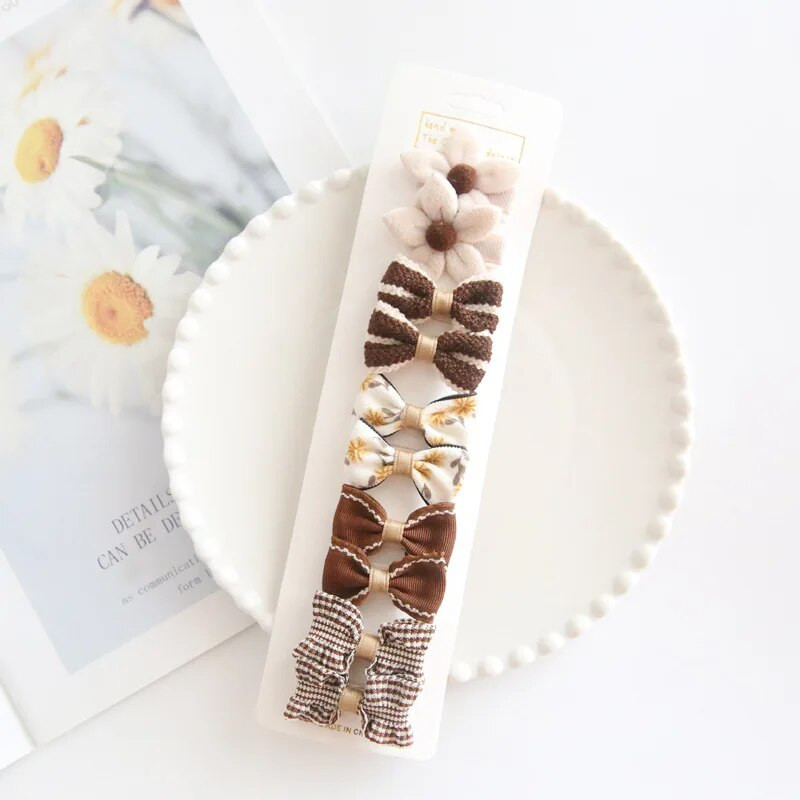 10 τμχ/Σετ Κλιπ μωρών για μωρά Αξεσουάρ για μωρό κεφαλόδεσμο Cross Kid Hair Clip Cotton Girl Hair Clip Baby Barrettes Hair Accessories