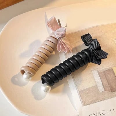 2 tk Candy Color Telefoni traat Hiar Bands Tüdrukute Elastsus Kummipael Elastsed Juuksepaelad Juuksenöör Lastele Scrunchy Peapaelad