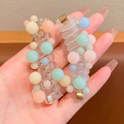 2 tk Candy Color Telefoni traat Hiar Bands Tüdrukute Elastsus Kummipael Elastsed Juuksepaelad Juuksenöör Lastele Scrunchy Peapaelad