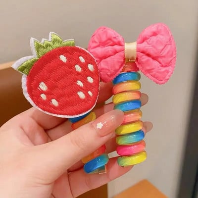 2 tk Candy Color Telefoni traat Hiar Bands Tüdrukute Elastsus Kummipael Elastsed Juuksepaelad Juuksenöör Lastele Scrunchy Peapaelad