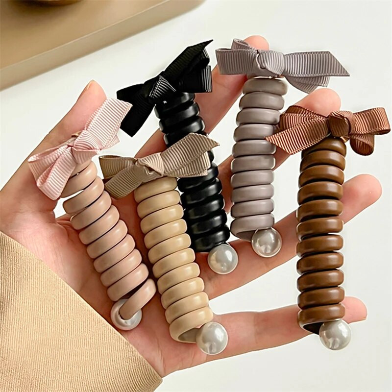 2 tk Candy Color Telefoni traat Hiar Bands Tüdrukute Elastsus Kummipael Elastsed Juuksepaelad Juuksenöör Lastele Scrunchy Peapaelad