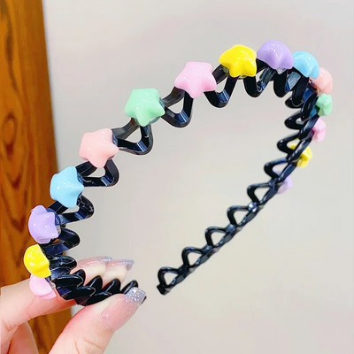 Armas värviline lilleline ümmargune täht Heart Wave metallist juuksepael Tüdrukutele Ilusad Juuksed Kaunista Peapael Lastele Armsad Juuste Aksessuaarid