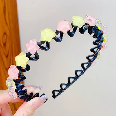 Armas värviline lilleline ümmargune täht Heart Wave metallist juuksepael Tüdrukutele Ilusad Juuksed Kaunista Peapael Lastele Armsad Juuste Aksessuaarid