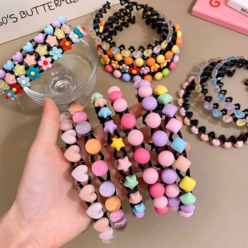 Armas värviline lilleline ümmargune täht Heart Wave metallist juuksepael Tüdrukutele Ilusad Juuksed Kaunista Peapael Lastele Armsad Juuste Aksessuaarid