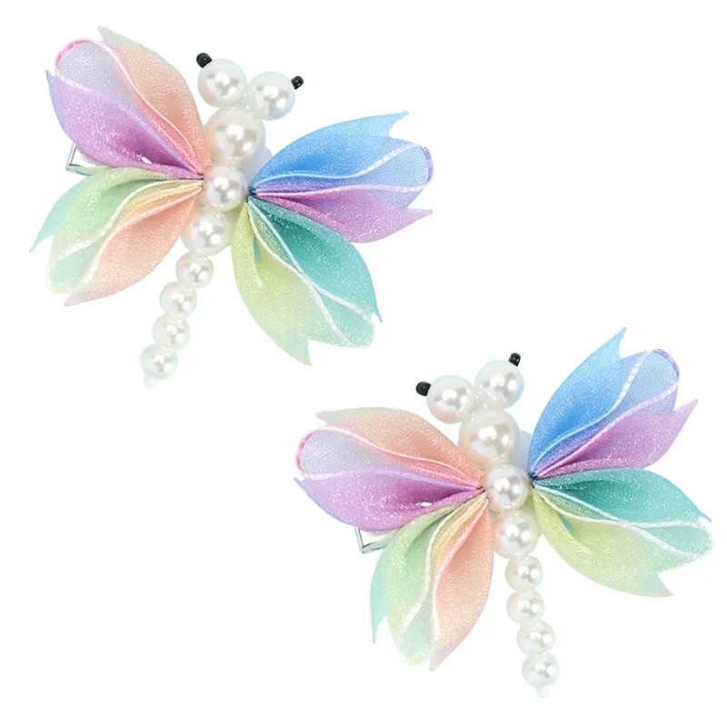 2Gb Cute Pearl Butterfly Matu Spraudītes Meitenēm Sweet Kids Matu sprādzes Barrette Vasaras Galvassegas Matu Aksesuāri Matu Ornamenta Spraude