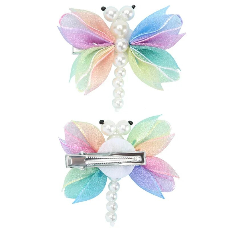 2Gb Cute Pearl Butterfly Matu Spraudītes Meitenēm Sweet Kids Matu sprādzes Barrette Vasaras Galvassegas Matu Aksesuāri Matu Ornamenta Spraude