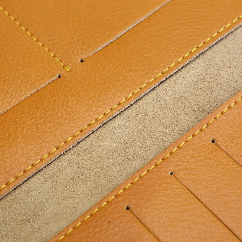 Govs šķeltas ādas vīriešu garais maciņš sievietēm garais somiņš vīrietis, tievs naudas soma, sieviete, kredītkaršu turētājs, plāns, divreiz salokāms sajūgs sievietēm