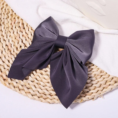 Noi agrafe de păr cu fundă dulce de culoare solidă Agrafe de păr cu fundătură pentru fete Barrette fluture din satin Clip cu cic de rață Accesorii de păr pentru copii