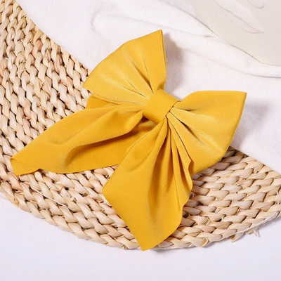 Noi agrafe de păr cu fundă dulce de culoare solidă Agrafe de păr cu fundătură pentru fete Barrette fluture din satin Clip cu cic de rață Accesorii de păr pentru copii