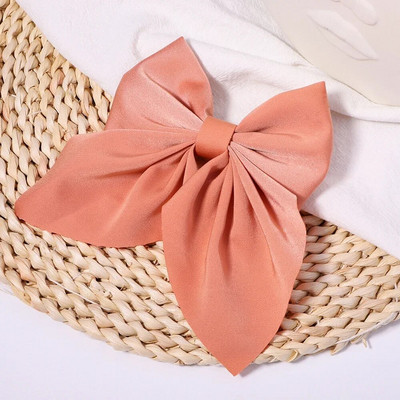 Noi agrafe de păr cu fundă dulce de culoare solidă Agrafe de păr cu fundătură pentru fete Barrette fluture din satin Clip cu cic de rață Accesorii de păr pentru copii