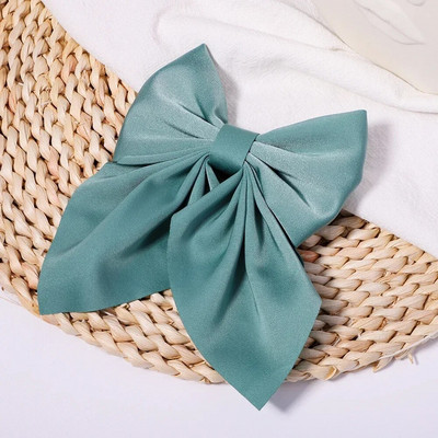 Noi agrafe de păr cu fundă dulce de culoare solidă Agrafe de păr cu fundătură pentru fete Barrette fluture din satin Clip cu cic de rață Accesorii de păr pentru copii