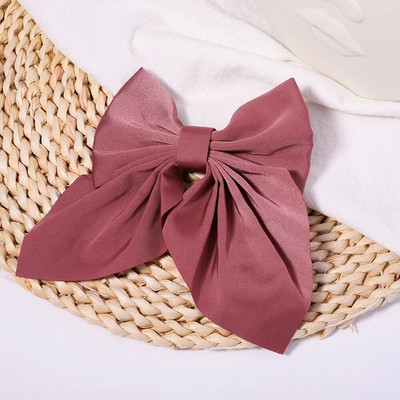 Noi agrafe de păr cu fundă dulce de culoare solidă Agrafe de păr cu fundătură pentru fete Barrette fluture din satin Clip cu cic de rață Accesorii de păr pentru copii