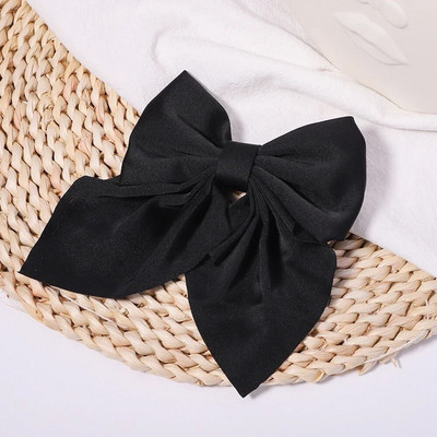 Noi agrafe de păr cu fundă dulce de culoare solidă Agrafe de păr cu fundătură pentru fete Barrette fluture din satin Clip cu cic de rață Accesorii de păr pentru copii
