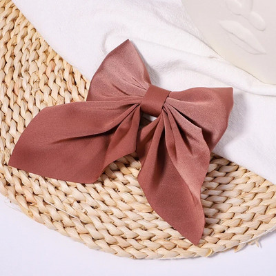 Noi agrafe de păr cu fundă dulce de culoare solidă Agrafe de păr cu fundătură pentru fete Barrette fluture din satin Clip cu cic de rață Accesorii de păr pentru copii