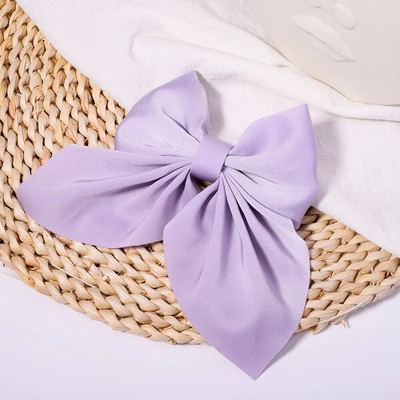 Noi agrafe de păr cu fundă dulce de culoare solidă Agrafe de păr cu fundătură pentru fete Barrette fluture din satin Clip cu cic de rață Accesorii de păr pentru copii