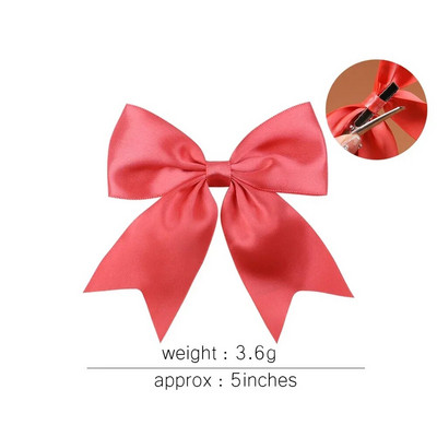Noi agrafe de păr cu fundă dulce de culoare solidă Agrafe de păr cu fundătură pentru fete Barrette fluture din satin Clip cu cic de rață Accesorii de păr pentru copii